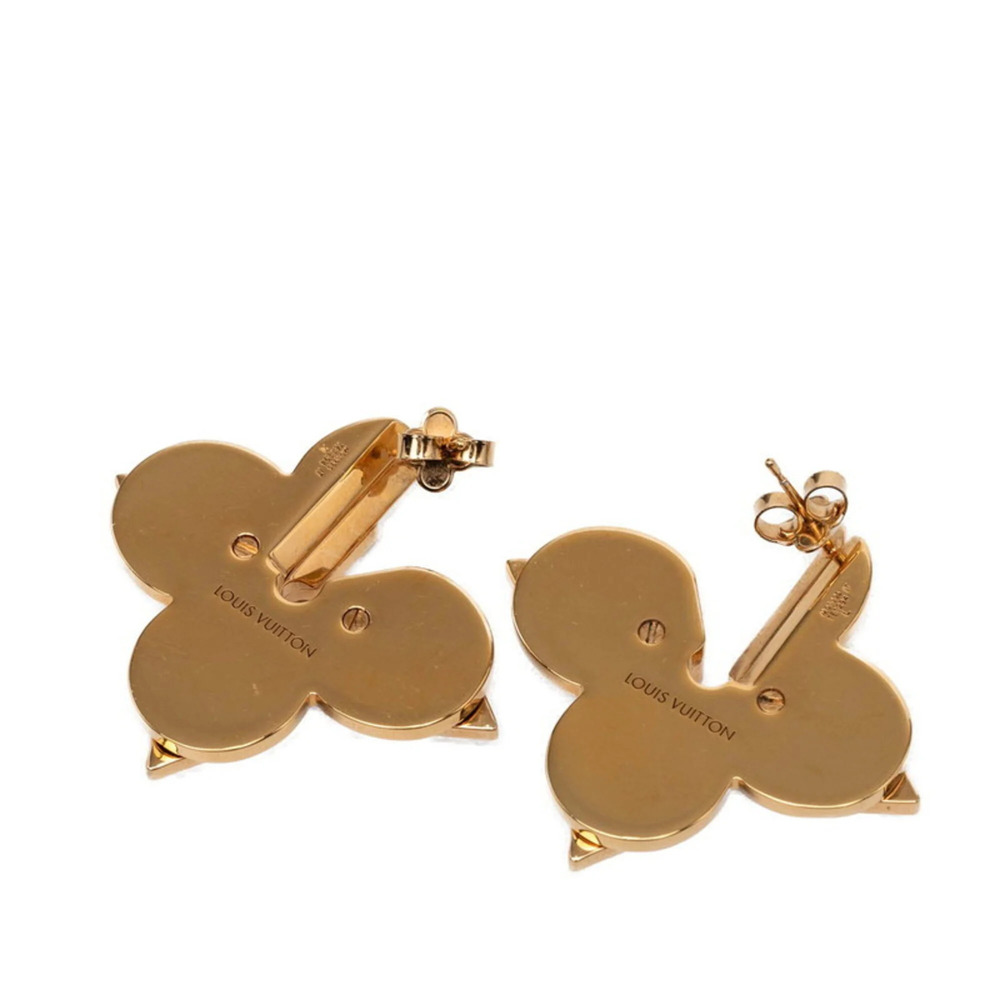 LOUIS VUITTON Gold Monogram Earrings - Picture 2 of 6